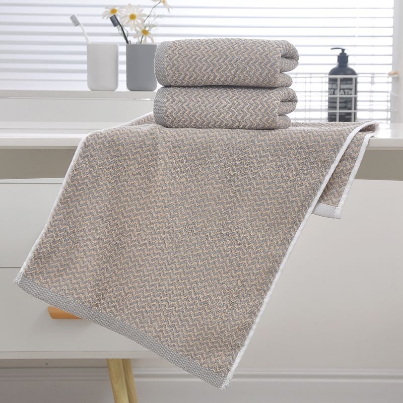 Spa Towel - ชุดผ้าขนหนูผ้าฝ้ายลายก้างปลา 3 ผืน นุ่มเป็นพิเศษ ซึมซับน้ำได้ดี แห้งเร็ว