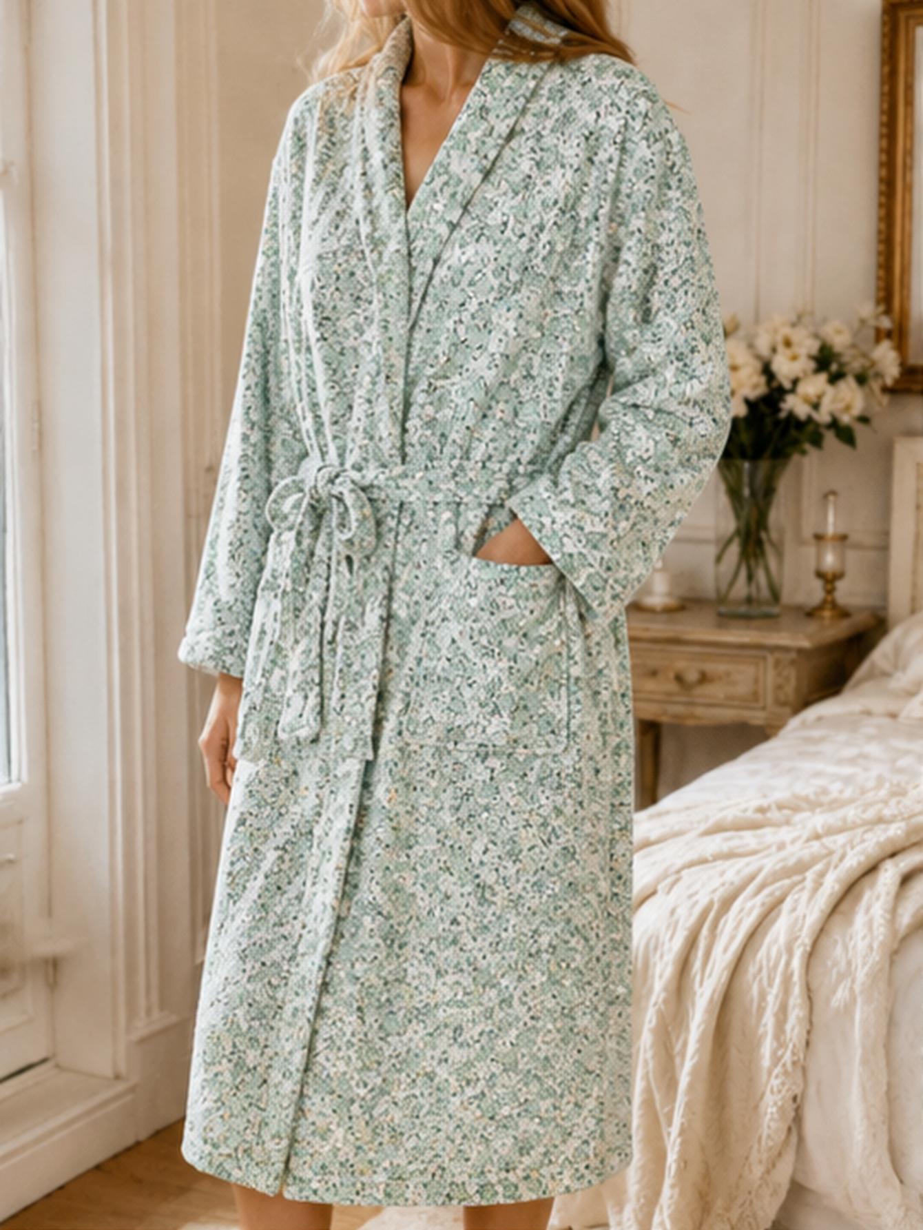เสื้อคลุมอาบน้ำผ้าคอรัลฟลีซสำห - Bathrobe บทวิจารณ์และราคา