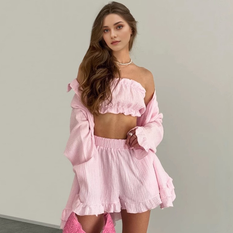 ชุดสามชิ้นทรงหลวม แขนยาว พร้อม - Bathrobe บทวิจารณ์และราคา