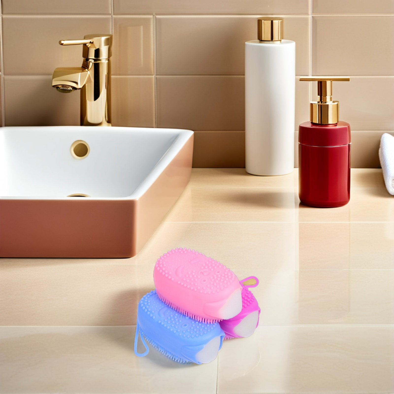 3 ชิ้น แปรงขัดผิวซิลิโคนสองด้า - Body Brush บทวิจารณ์และราคา